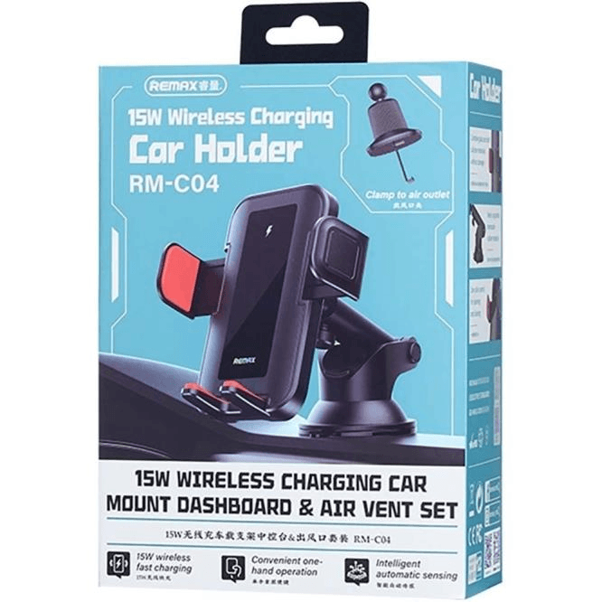 RM-C04 Soporte para Automóvil con Carga Inalámbrica de 15W y Montaje en Ventilación de Aire