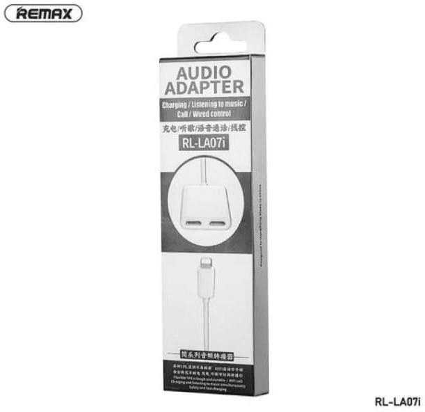 RL-LA07I - Adaptador de Audio y Carga Inteligente con Doble Entrada Lightning