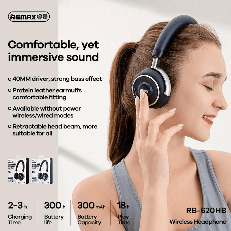 RB-620HB Auriculares Inalámbricos Bluetooth con Hasta 18 Horas de Reproducción