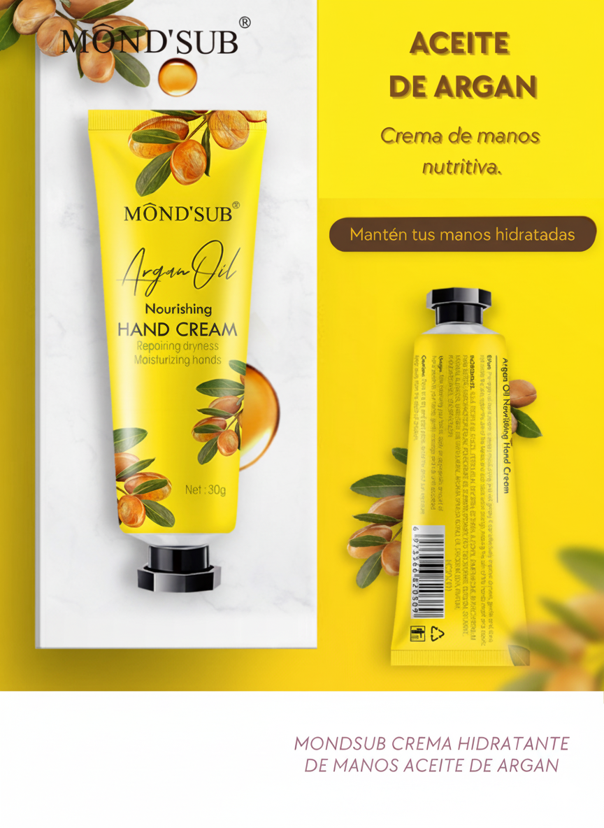 MONDSUB CREMA HIDRATANTE DE MANOS ACEITE DE ARGAN