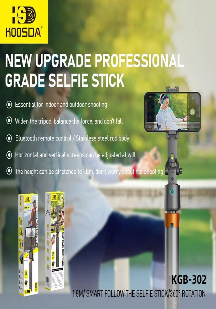 KGB - Palo de Selfie Inteligente con Seguimiento Facial 360° y Trípode Extensible