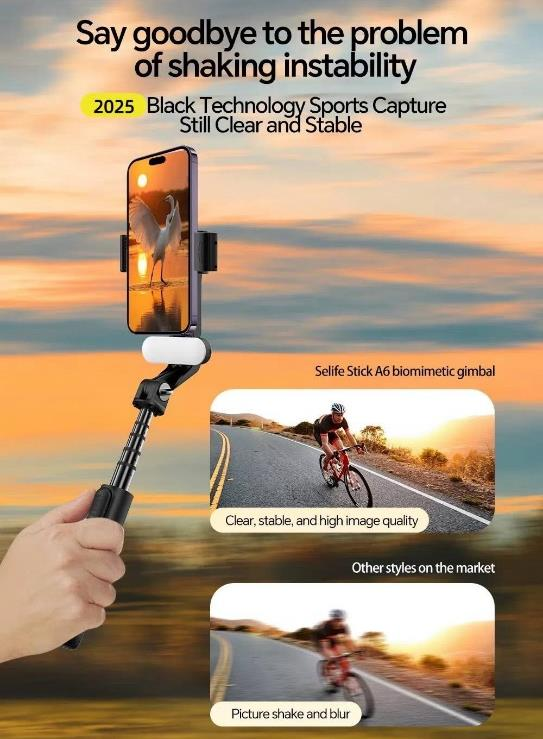 KM-01 Trípode Gimbal con Luz y Control Remoto para Selfies Perfectos imagen 2