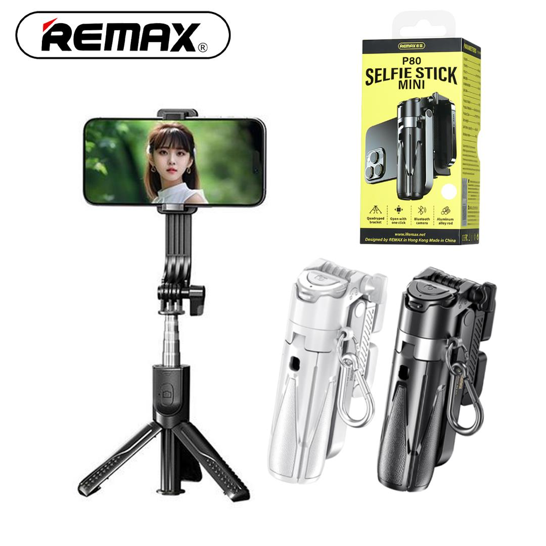 REMAX-MINI-POCKET-PORTABLE-SELFIE-STICK-HOLDER-P80 - Soporte Portátil para Selfie con Control Bluetooth