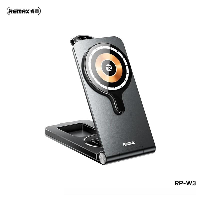RP-W3 Cargador Inalámbrico Plegable de Aluminio para Escritorio 3 en 1 imagen 2