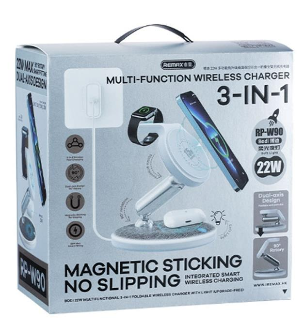 RP-W90 Cargador Inalámbrico Multifuncional Plegable con Compatibilidad MagSafe imagen 2