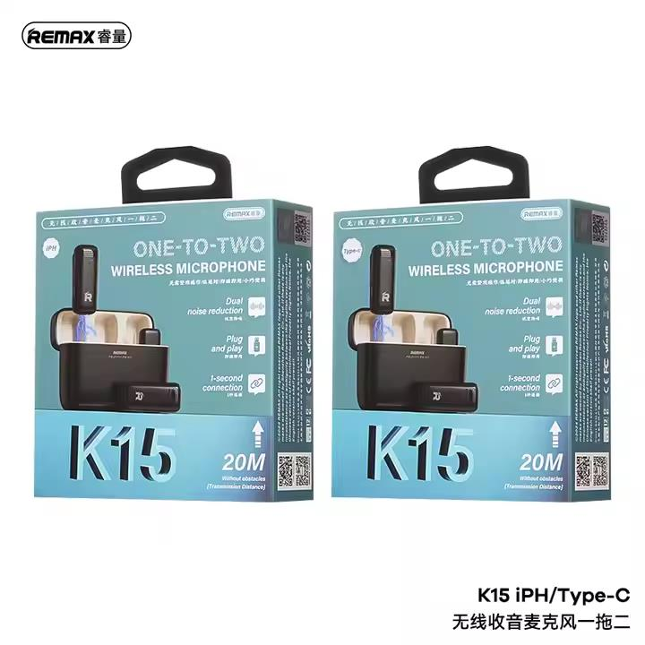 K-15 Micrófono Inalámbrico 2 en 1 para Transmisión en Vivo