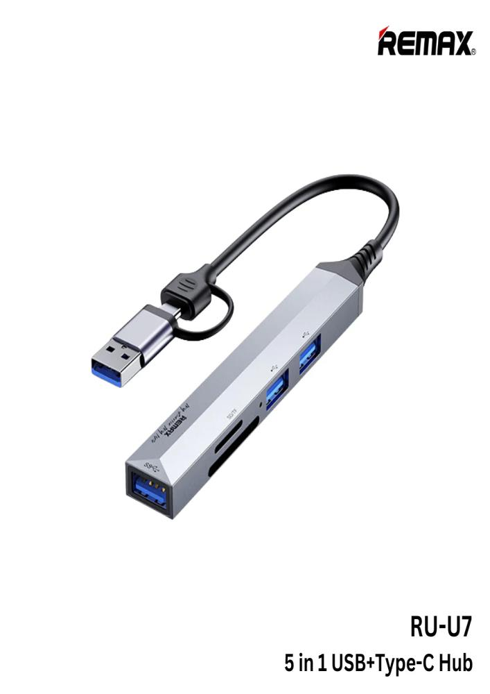 MICRO-RU-U7 Hub USB 3.0 con Conector Type C y Lector de Tarjetas SD
