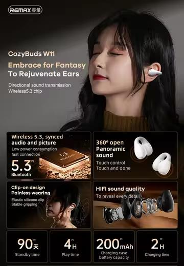 W11 Auriculares Inalámbricos True Wireless con Bluetooth 5.3 imagen 2