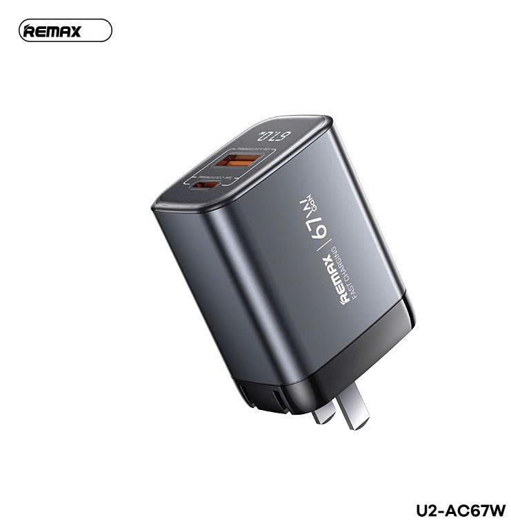 U2-AC67W - Cargador Rápido GAN de 67W con Pantalla Digital y Puerto USB-C imagen 3