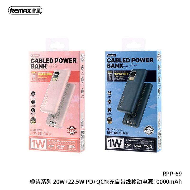 RPP-69 Power Bank Carga Rápida 10000mAh con Pantalla