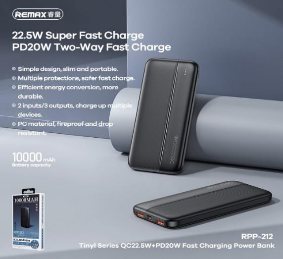 RPP-212 Power Bank de 10000mAh con Carga Rápida QC y PD imagen 2