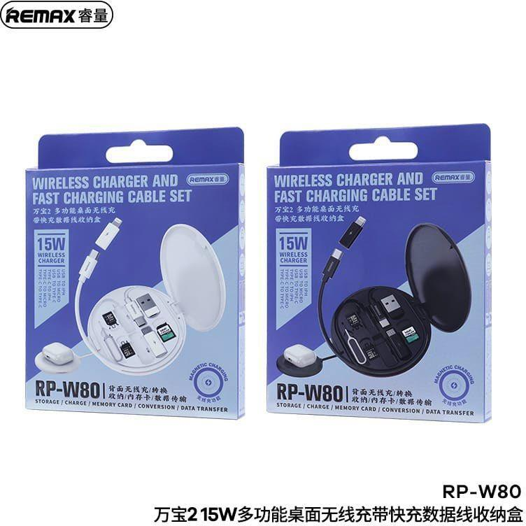 RP-W80 Cargador Inalámbrico 15W Multipuertos para Apple y Android imagen 3