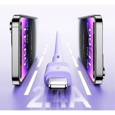 RC-093 Cable de Datos Siliconado con Carga Rápida PD para iPhone/iPad imagen 2