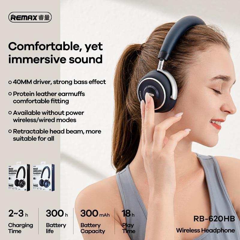 RB-620HB Auriculares Inalámbricos Bluetooth con Hasta 18 Horas de Reproducción
